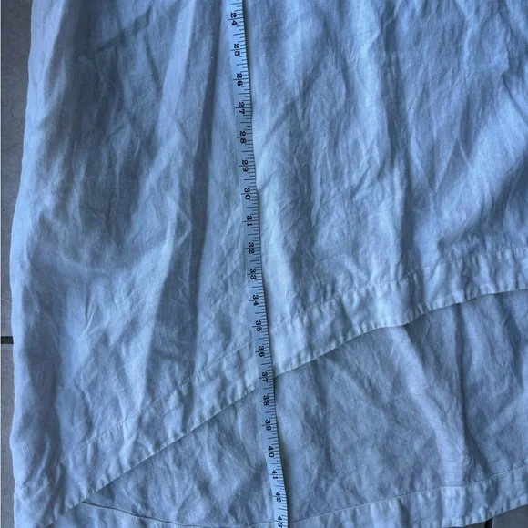 Sleeveless White High-Low Linen Dress - Picture 8 of 9